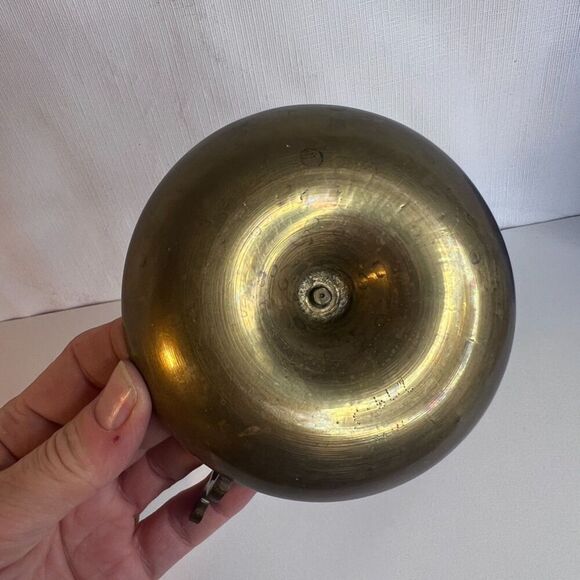 Pair Vintage Brass Candlestick Chamber Stick Finger Holder MCM Etched Floral - Picture 12 of 14